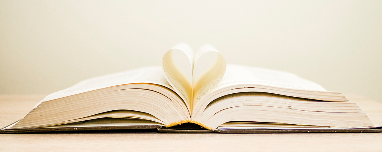 Book with pages in a heart shape