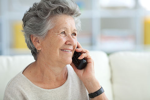 Elderly lady on the phone