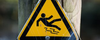 Falls caution sign