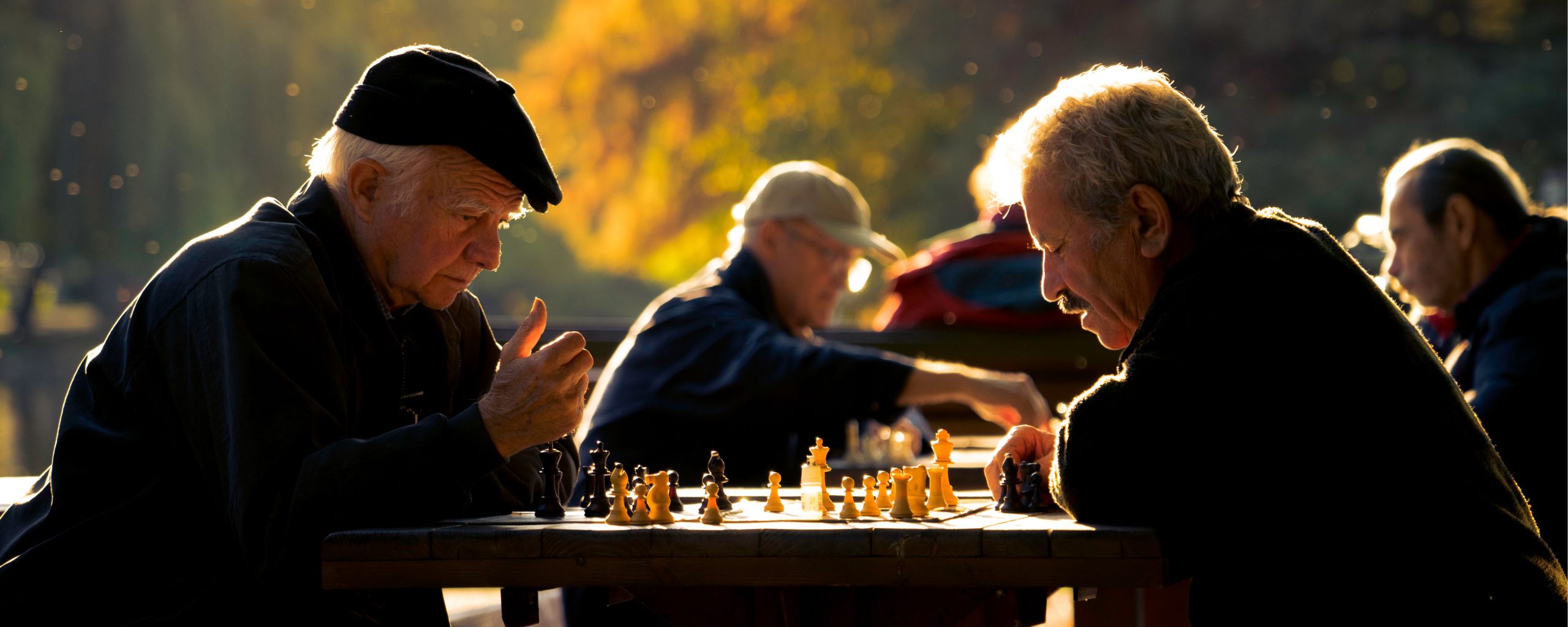 Elderly Couple Playing Chess