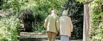 Elderly Parents Walking Away