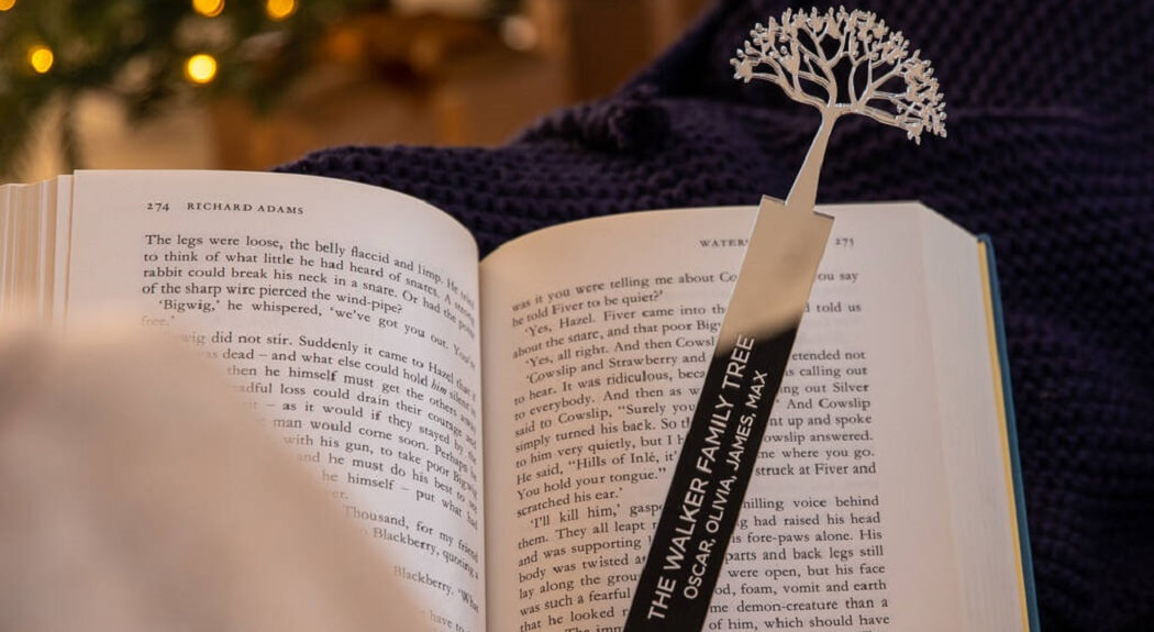 personalised bookmark on book as a mother's day gift